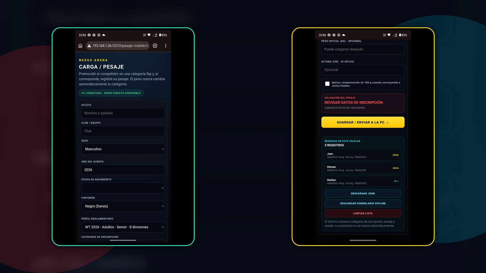 Carga y pesaje móvil de NEXUS ARENA